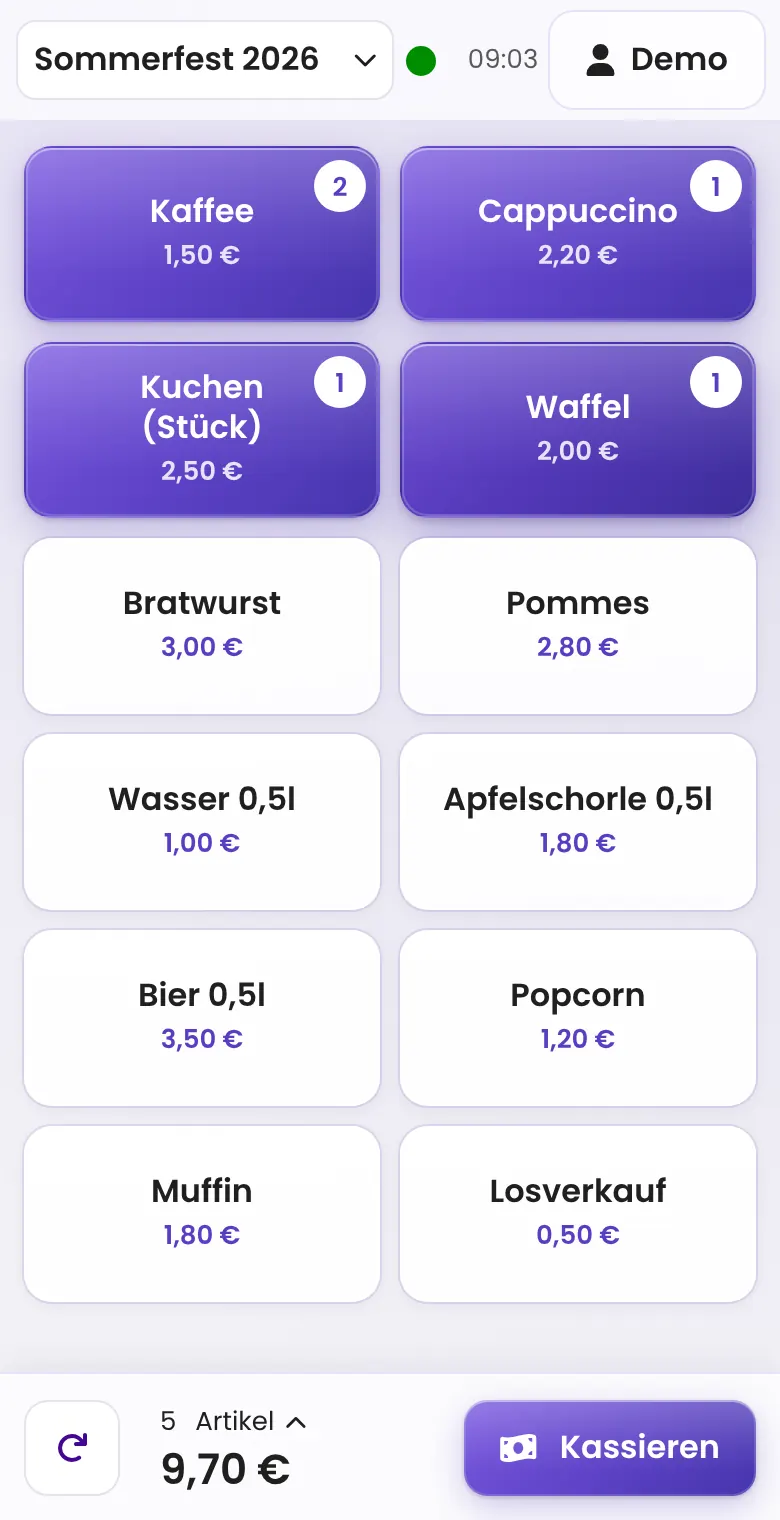 Kasse zum Antippen