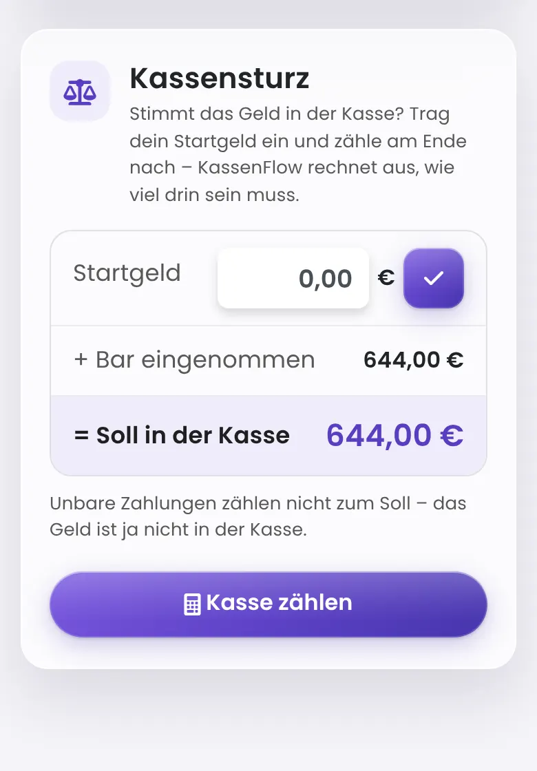Kassensturz in Sekunden